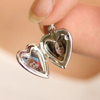 Tiny Silver Personalized Heart Locket, 2 of 12