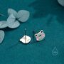 Cute Frog Head Stud Earrings In Sterling Silver, thumbnail 7 of 11