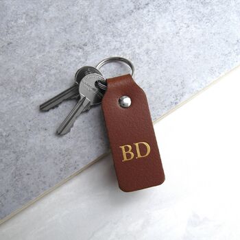 Handmade Personalised Initial Leather Keyring, 4 of 10