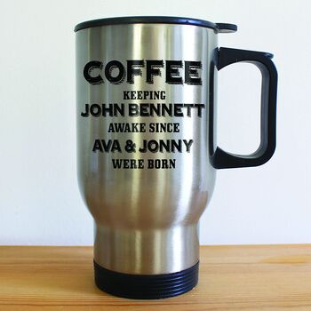 Personalised Sleepless Parents Travel Mug, 2 of 6