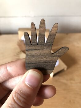 Wooden Hand Shaped Magnets, 4 of 5