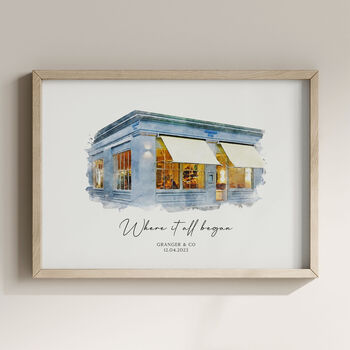 First Date Venue Portrait, Personalised Illustration, 3 of 9