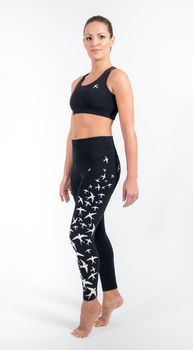 Swallow Flock Leggings Black And Ivory, 3 of 4