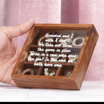 Personalised Luxury Wooden Tic Tac Toe Game, 4 of 4