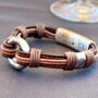 Antique Brown Flat And Round Leather Memorial Urn Bracelet For Ashes, thumbnail 4 of 12
