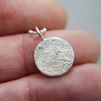 Recycled Silver Fingerprint Charm Necklace, 2 of 9