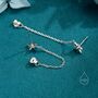 Sterling Silver Starburst Dangle Chain Stud Earrings, thumbnail 3 of 12
