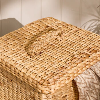 Wicker Water Hyacinth Laundry Basket, 3 of 4