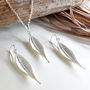 Sterling Silver Dangly Lanceolate Leaf Earrings, thumbnail 3 of 5