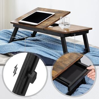 Laptop Table Stand Breakfast Tray Foldable Adjustable, 4 of 12
