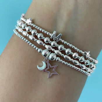 Sterling Silver Initial And Star Bracelet, 2 of 5