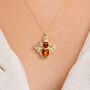 Yellow Gold Plated Baltic Amber Bumble Bee Necklace, thumbnail 1 of 10