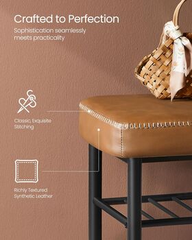 Shoe Bench Synthetic Leather Shoe Rack Bench Entryway, 4 of 8