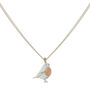 Handcrafted Solid Silver Robin Necklace With Rose Gold, thumbnail 2 of 10