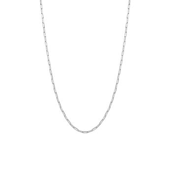Rectangular Link Chain Necklace Sterling Silver, 3 of 4
