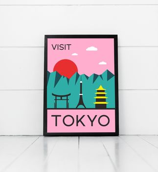 'Visit Tokyo' Vintage Inspired Travel Art Print, 2 of 2