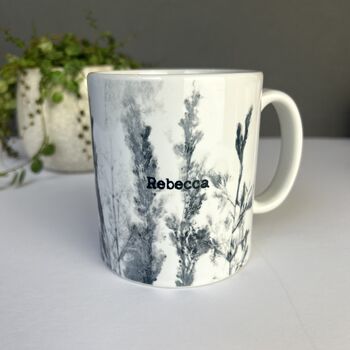 Personalised Mug With Handmade Grasslands Print, 11 of 12