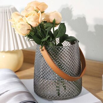 Personalised Textured Diamond Patterned Glass Vase, 5 of 7