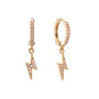 Talitha Pink Gold Lightning Bolt Huggie Earrings, thumbnail 1 of 2