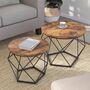 Set Of Two Brown Side Coffee Tables, thumbnail 3 of 6