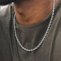 Mens Sterling Silver Heavy Rope Chain Necklace, thumbnail 1 of 10