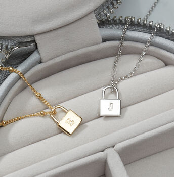 Personalised Padlock Necklace In Silver Or Gold Vermeil, 3 of 8