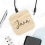 Personalised Bamboo Wireless Charger Pad, thumbnail 2 of 7