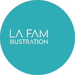 La Fam Illustration logo with typography