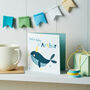 Personalised Whale Congratulations New Baby Card, thumbnail 1 of 3