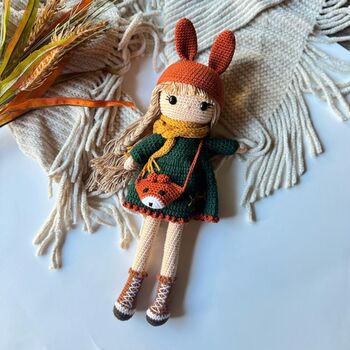 Handmade Toys For Kids, Natural Crochet Doll, 6 of 11