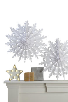 Two White Giant Hanging Christmas Snowflake Decorations, 2 of 2