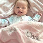 Personalised Pink Bunny Sherpa Baby Blanket, thumbnail 3 of 10