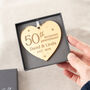 50th Anniversary Gold Acrylic Hanging Decoration, thumbnail 2 of 3