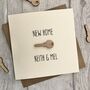 New Home Wooden Key Personalised Card, thumbnail 2 of 4