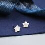 Mother Of Pearl Star Stud Earrings In Sterling Silver, thumbnail 1 of 10