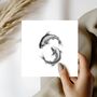 Koi Carp Lucky Hand Drawn Greeting Card, thumbnail 2 of 7