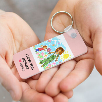 Your Child's Drawing On A Colour Swatch Keyring, 3 of 5