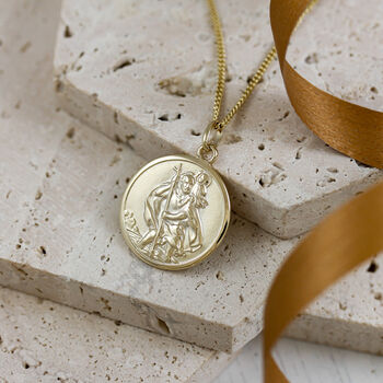 Solid 9ct Gold Saint Christopher Necklace, 2 of 9