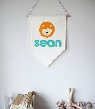 Personalised Lion Pennant Flag, 3 of 5