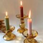 Amber Glass Candlesticks, thumbnail 2 of 5