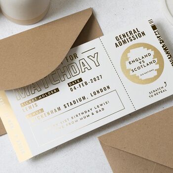 Personalised Football Rugby Scratch Ticket Voucher, 5 of 9