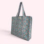 Pale Blue Ditsy Floral Quilted Cotton Tote Bag, thumbnail 3 of 5