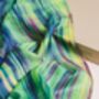 100% Mulberry Silk Scarf, Emerald Green, Aurora Borealis, thumbnail 4 of 6