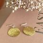 Hammered Brass Moon Earrings, thumbnail 3 of 3
