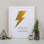 Gold Foil David Bowie Quote Print, thumbnail 3 of 3