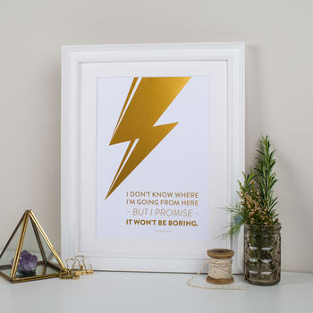 Gold Foil David Bowie Quote Print, 3 of 3
