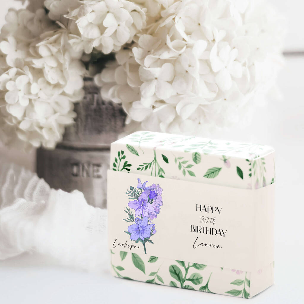 Personalised Birth Flower Birthday Handmade Soap, 1 of 7