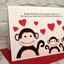 'Monkey' Birthday Card From One, Two Or Three Children, thumbnail 2 of 6