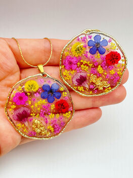 Large Statement Necklace With Colourful Flowers, 3 of 12