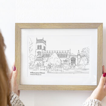Personalised Christening Venue Sketch Gift, 6 of 10